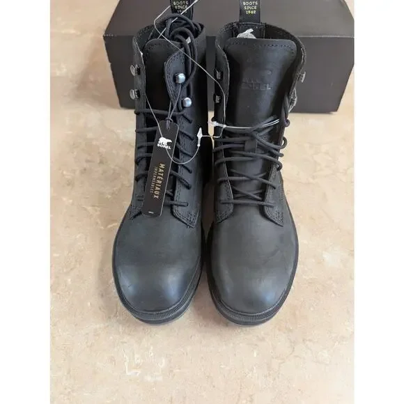 Sorel Hi-Line Lace Waterproof Boots Women’s Size 6 Black Waterproof New With Box - Picture 4 of 10